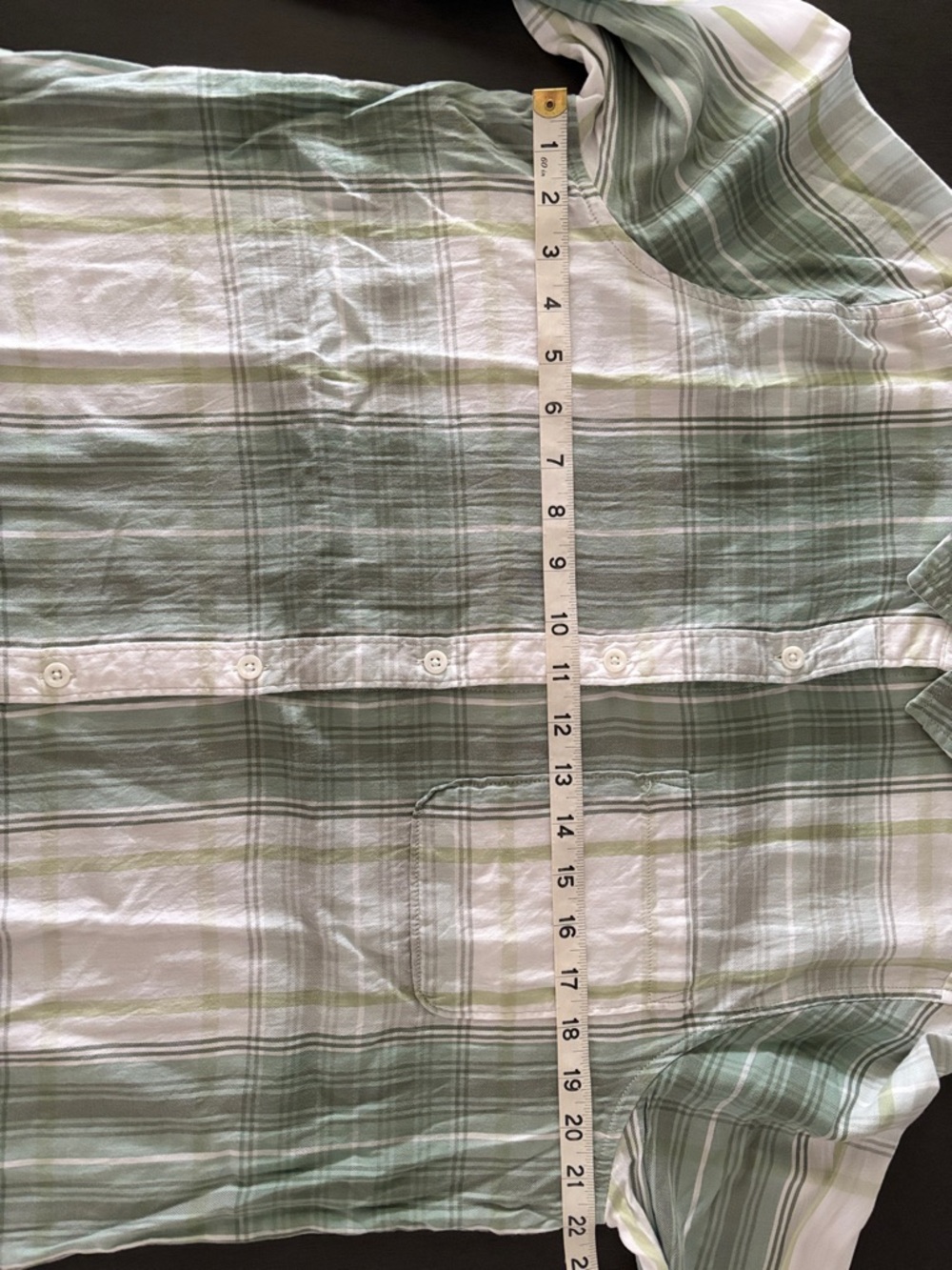 Women’s SO Favorite Button-Down shirt in Green Plaid - Picture 6 of 7